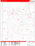 Warner Robins  Wall Map Red Line Style